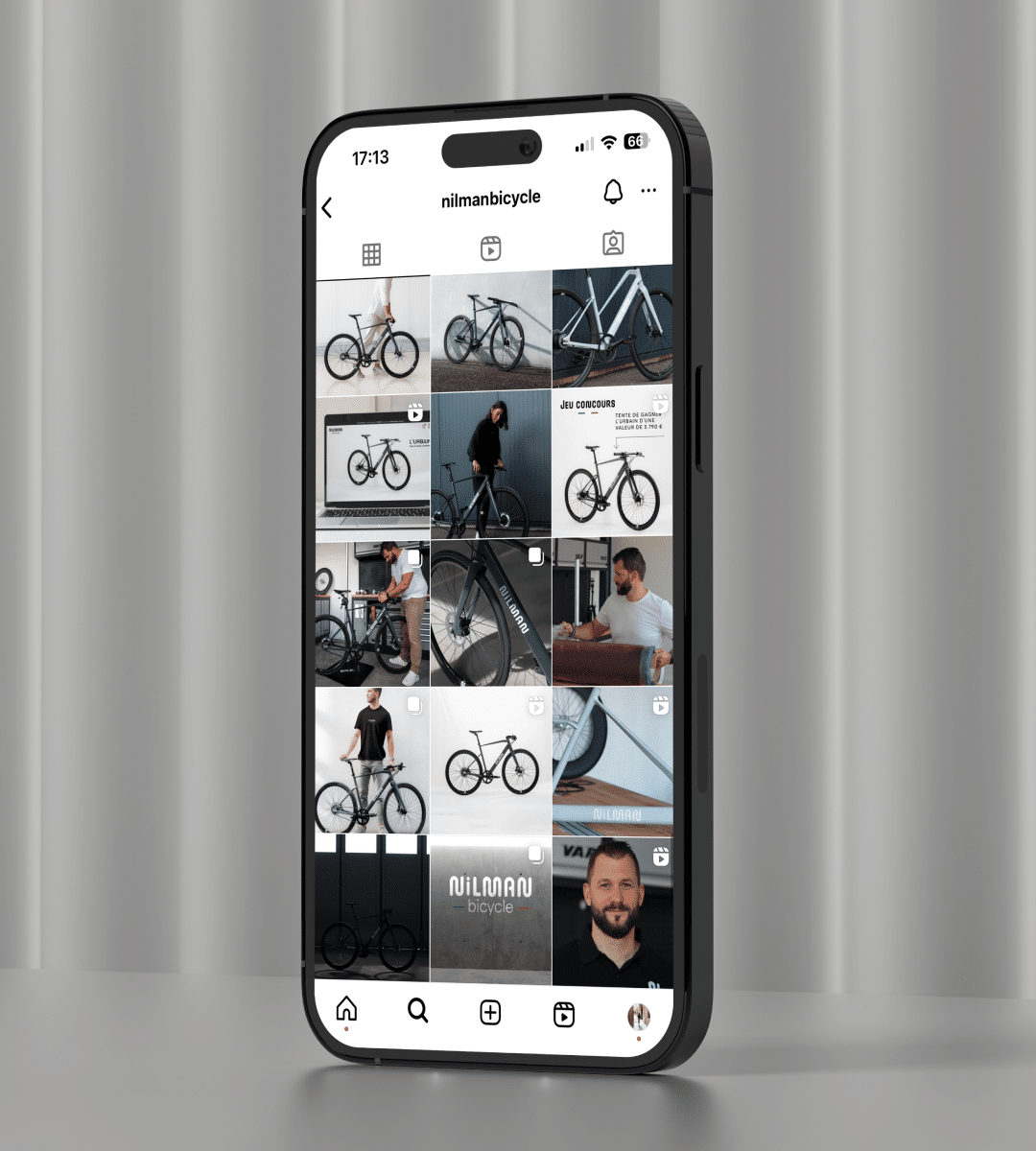 Feed instagram fabricant de vélo Nilman, community management à Strasbourg